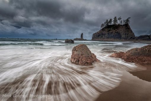 Storm moving in to Second Beach, Olympic National Park