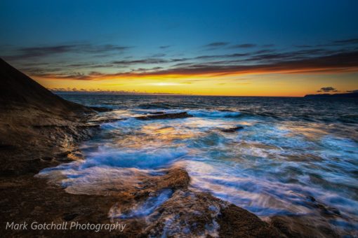 Image captured after sunset on a calm day at Cape Kiwanda, Oregon