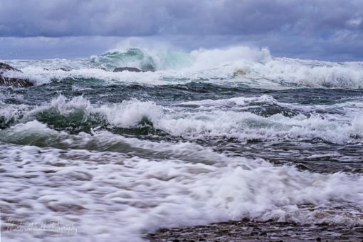 The surf is up at Glass Beach in Mendocino County
