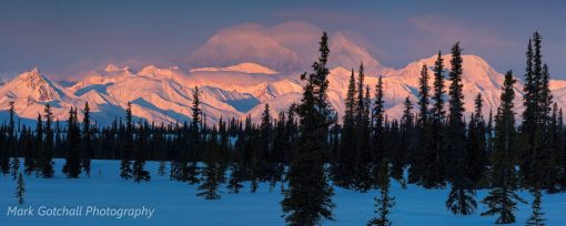 Denali Pano 2; the clouds lifted at the last minute to reveal both north and south Denali. Denali Pano 2; the clouds lifted at the last minute to reveal both North and South Denali.