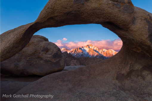 Mobius Arch and Lone Pine Peak; sunrise on the Eastern Sierras Mobius Arch and Lone Pine Peak; sunrise on the Eastern Sierras