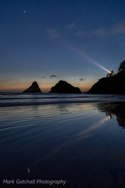 The Way to Venus; the light from Heceta Head Lighthouse pointing toward Venus The Way to Venus; the light from Heceta Head Lighthouse pointing toward Venus