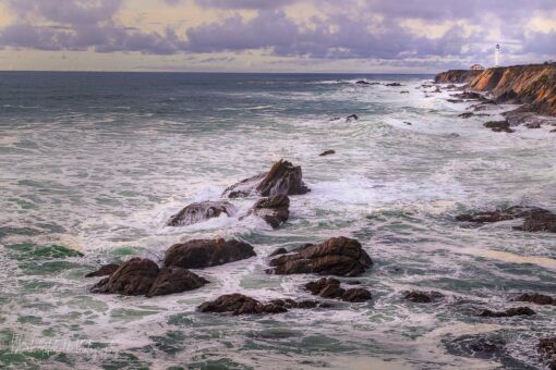 Early spring image of the Point Arena Lighthouse in California