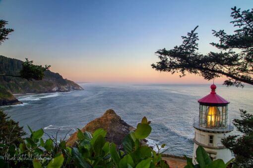 Sunrise at Heceta Head Lighthouse near Florence, OR