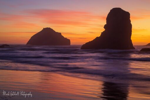 Face Rock at sunset in Bandon, Oregon