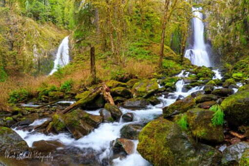 Nature's Double Vision, two waterfalls together