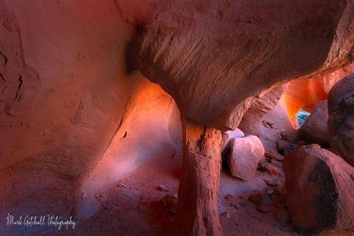 Eroded Pillar, in Bowl of Fire, Nevada Photograph of an eroded pillar, in a cave, located in Bowl of Fire, Nevada