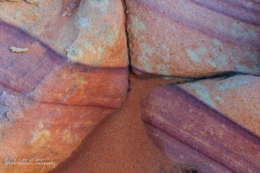 Navajo Sandstone Pattern Colorful pattern in Navajo Sandstone, Vermillion Cliffs National Monument, Arizona