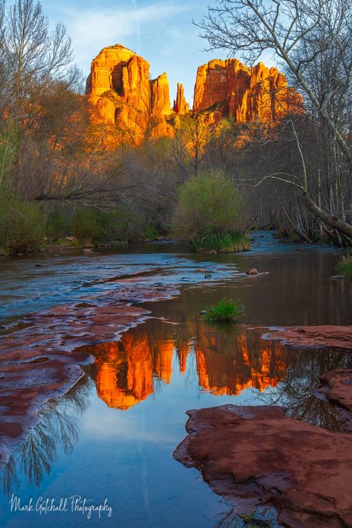 Oak Creek Reflection, Sedona, Arizona Photo of Cathedral Rock Reflection in Oak Creek, Sedona, Arizona