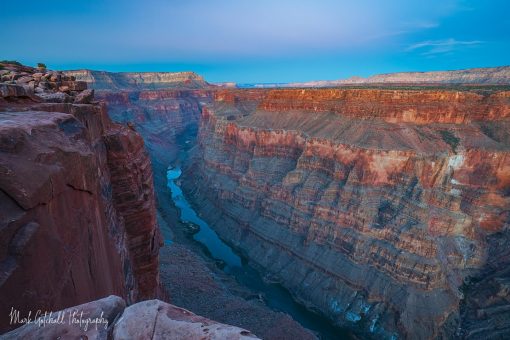 Toroweap Overlook Blue Hour Photograph at Toroweap Overlook, of the Grand Canyon and the Colorado River, taken at blue hour.
