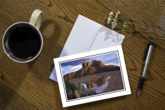 Cathedral Rock Reflection, Sedona, Arizona. Greeting Card Cathedral Rock Reflection, Sedona, Arizona. Greeting Card