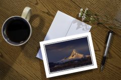 Mt. Washington Sunrise Greeting Card Snow on Mt. Washington Glows as the sunrise touches the mountain